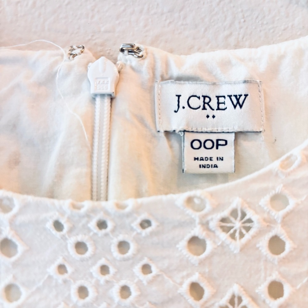 J. Crew White Eyelet Dress— Petite 00 - Picture 5 of 12
